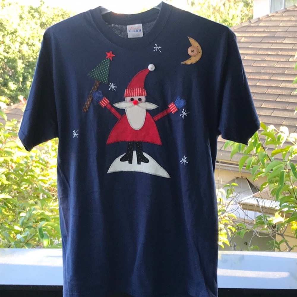 Vintage Embroidered Christmas T-shirt